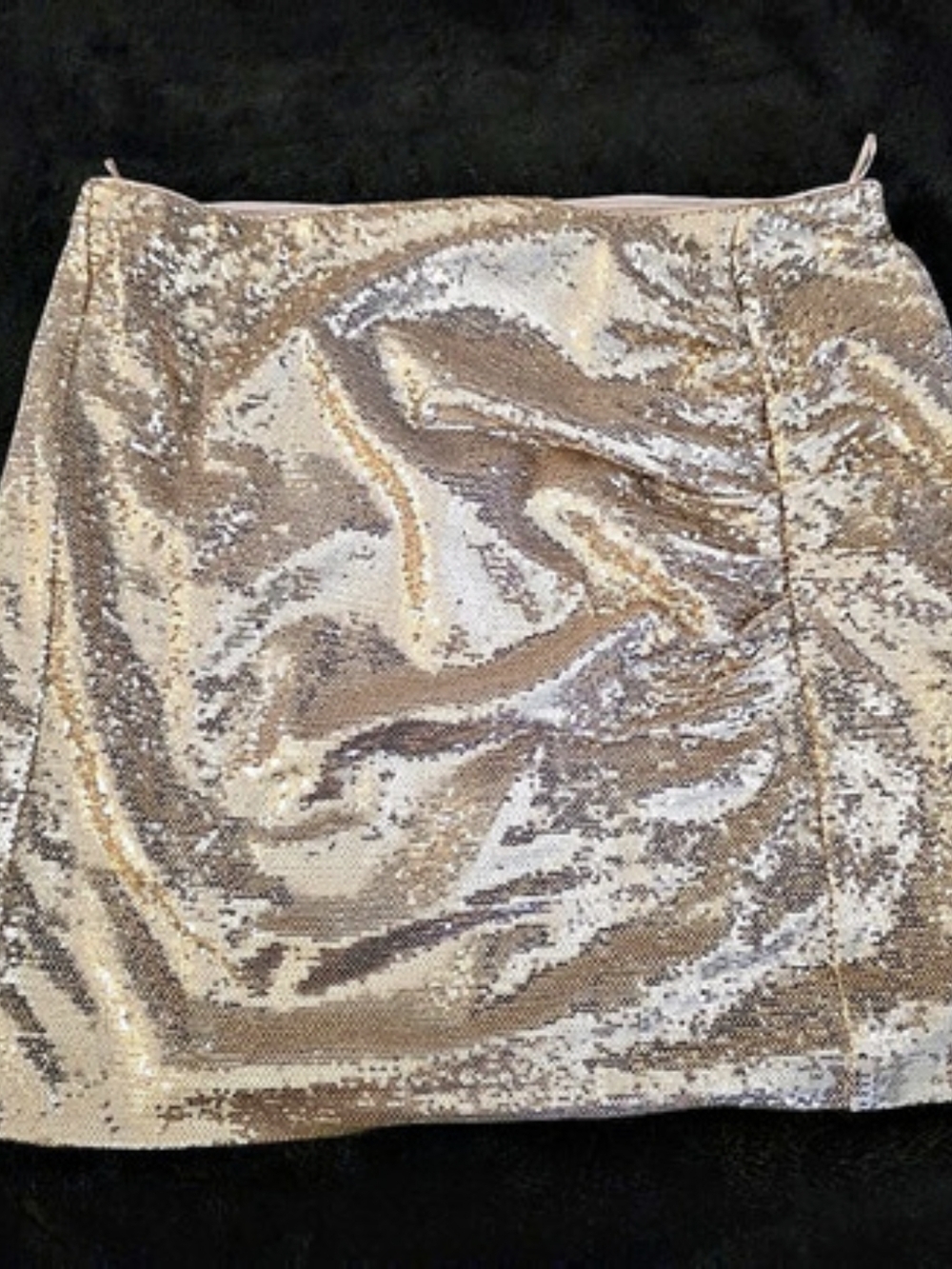I.N.C. Sequin Mini Skirt in Gold & Silver Like New